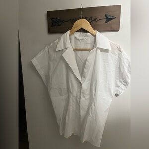Zara White Casual Button Down Shirt